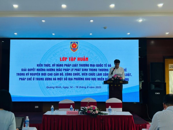 Vụ Pháp luật quốc tế tổ chức Lớp tập huấn về pháp luật quốc tế cho cán bộ, công chức, viên chức làm công tác pháp luật, pháp chế ở Trung ương và khu vực miền Bắc, miền Trung